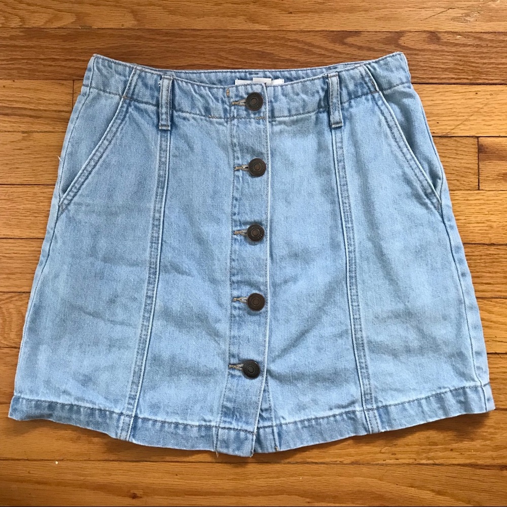 Denim Skirt with Buttons